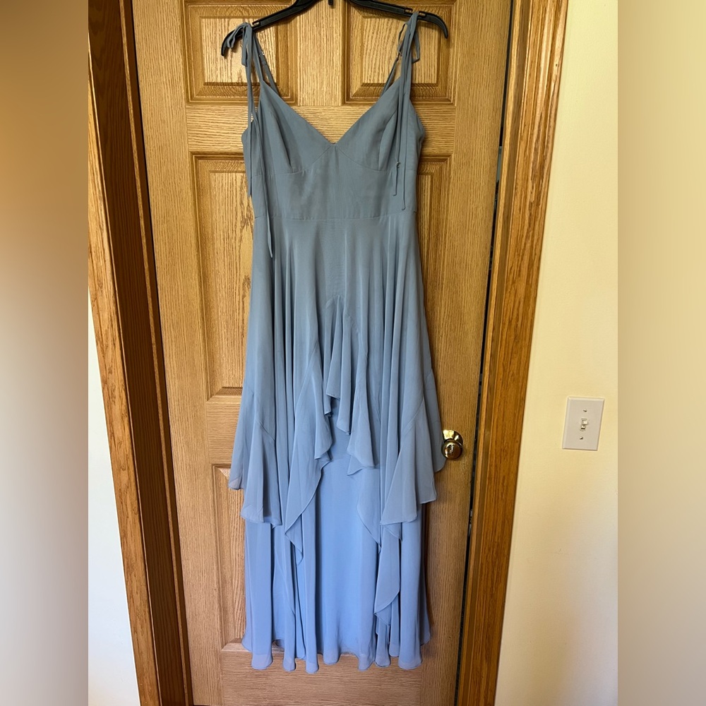 Azazie Barbie Blue Pleated
